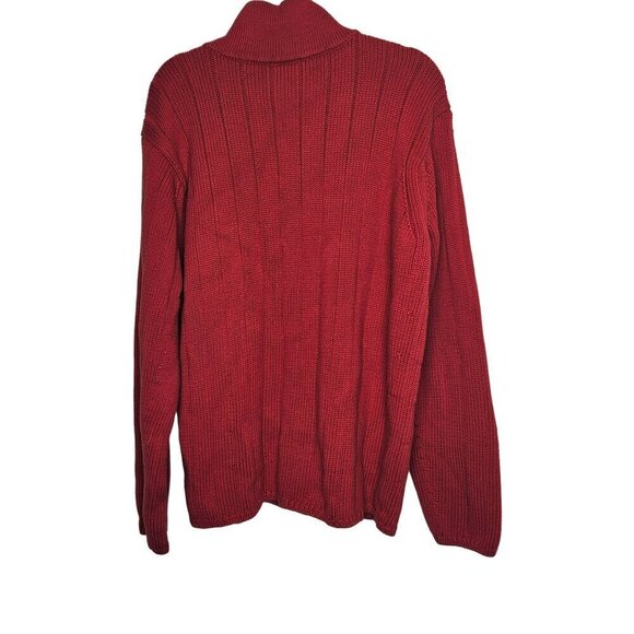 Vtg 90s Polo Ralph Lauren Flag Logo Red Cotton‎ Knit Pullover Sweater Mens Sz XL - Picture 2 of 15